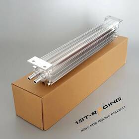 1st-racing 728653486926 Aluminum 15 Inch Dual Pass Transmission Oil Cooler 1/4 Npt Barb Fittings