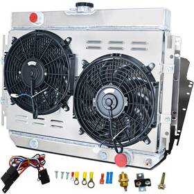 Autoparts-accs An57240 3 Row Aluminum Radiator Shroud Fan Relay For 63-68 Chevy Impala/64-67 El Camino