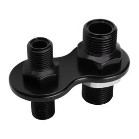 Bspblk66720 Billet Specialties A/c Bulkhead 2-port Black Blk66720