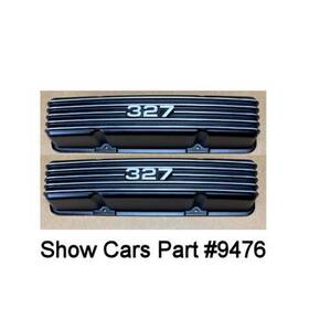 9476 Chevrolet 327 All 58 -86 Sbc Small Block Chevy New Pair Finned Aluminum Valve Covers Black