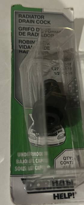 61132 Dorman Radiator Drain Petcock New Old Stock - Free Shipping