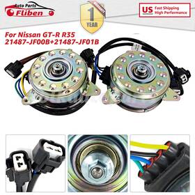 21487-jf01b Fliben 21487-jf00b Pair Cooling Fan Motor Set For Nissan Genuine Gt-r R35