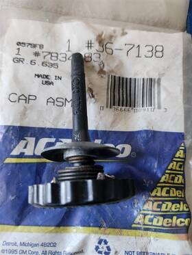 78344183 General Motors 7834183 63-82 Corvette C3 Power Steering Tank Reservoir Cap Nos New Gm Acdelco