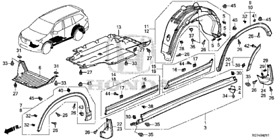 74114-tz5-a00 Genuine Honda Cover Rear Engine Lower