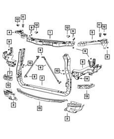 68381500aa Genuine Mopar Radiator Cross-member Brace