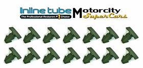 Inl30213 Gto Trans Am Cutlass 442 Radiator Inner Fender Cowl Seal Push Clips Olive 14pc