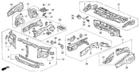 04601-sx0-a01zz Honda Genuine Panel Set R Front Bulkhead