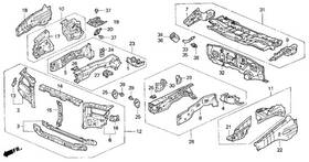 60431-sx0-a01zz Honda Genuine Frame Bulkhead Center Upper