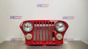 109.am8170 Jeep 1970 Cj5 Radiator Core Support With Grille And Lamps Red