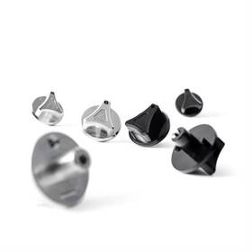 Lg-ack-obs95-blk Lg Billet Usa Climate Control Knobs Black