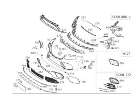 222-885-28-02 Mercedes-benz Genuine Air Duct Segment