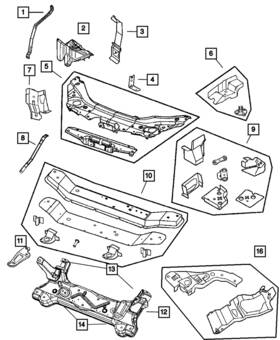 04696368 Mopar Genuine Lower Radiator - Panel 4696368
