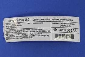 04722032aa Mopar Genuine Veci Label 4722032aa