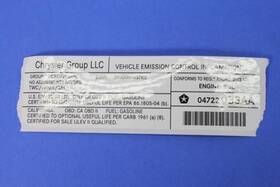 04722033aa Mopar Genuine Veci Label 4722033aa
