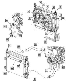 05065240aa Mopar Genuine Radiator Cross-member 5065240aa