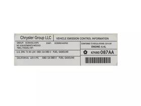 47480087aa Mopar Genuine Veci Label