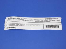 52014649aa Mopar Genuine Veci Label