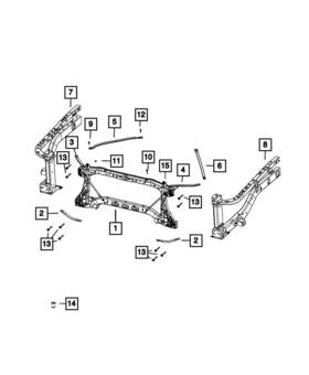 68370560aa Mopar Genuine Radiator Closure Panel Brace Right
