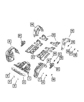 68438915aa Mopar Genuine Extension Front Belly Pan