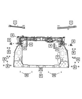 68443367aa Mopar Genuine Radiator Closure Panel