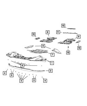 68502582aa Mopar Genuine Front Belly Pan