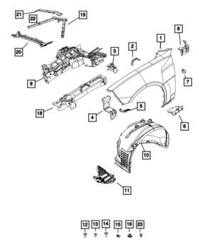 68585996ac Mopar Genuine Front Fascia Spat Right