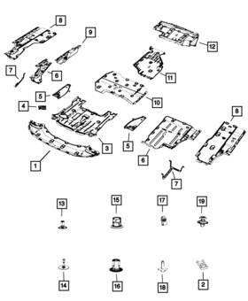 68650708aa Mopar Genuine Front Belly Pan