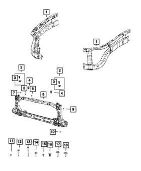 68668838aa Mopar Genuine Radiator Closure Panel