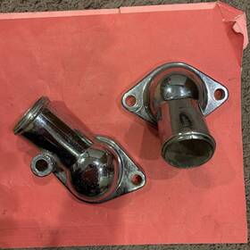 3660 Mr. Gasket 3661/3660 2 Chrome Water Neck # 1966 -1987 Chevy 327/283/400/350/427