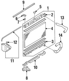 21508-10v00 Nissan Genuine Radiator Lower Insulator