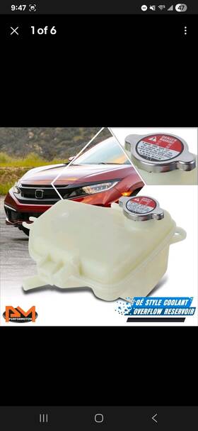 72461pm Pm Performotor For 16-21 Honda Civic Oe Style Coolant Overflow Tank Reservoir With Cap P6