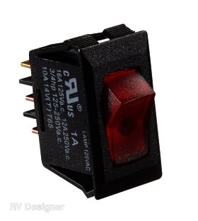 S245 Rv Designer 125 Vac Black With Red Rocke