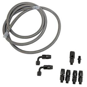 220952 Summit Racing Steam Line Plumbing Kit Engine Coolant Crossover Alum. Black Anodized Chevy Smal