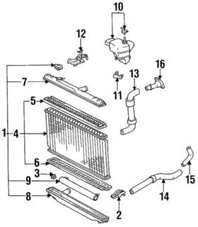 16535-74122 Toyota Genuine Radiator Assembly Lower Support