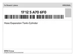 Genuine Bmw Hose Expansion Tank-cylinder 17-12-5-A70-6F0 New. Fixed Price $67.00.