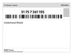 Genuine Bmw Underhood Shield 51-75-7-361-195 New. Fixed Price $185.02.