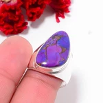 Copper Purple Turquoise Gemstone 925 Sterling Silver Ring S.8.5 R118713. Fixed Price $23.10.