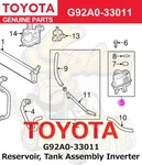 Toyota Genuine Lexus ES300H Reservoir, Tank Assembly Inverter G92A0-33011. Fixed Price $147.49.