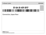 Genuine Bmw Connection, Upper Rear 51-64-8-491-817 New. Fixed Price $93.74.