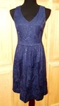 American Living Ralph Lauren 510001 Capri Navy Jacquard V-neck Fit & Flare Dress. Fixed Price $59.99.