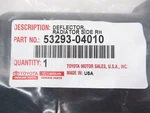 Genuine Oem Toyota 53293-04010 Right Radiator Support Air Deflector 16-20 Tacoma. Fixed Price $77.84.