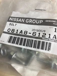 Oem Nissan Genuine (lot Of 7) Bolt 081A8-6121A. Fixed Price $46.37.