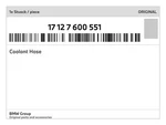 Genuine Bmw Coolant Hose 17-12-7-600-551 New. Fixed Price $59.55.