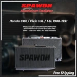 Spawon Aluminum 2ROW Cooling Radiator For Honda Crx Civic 1.5L 1.6L 1988-1991. Fixed Price $193.00.