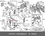 Genuine Oe Radiator Support Bar, 5320560070 For Toyota 53205-60070. Fixed Price $88.72.