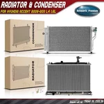 Radiator W/trans & Condenser Cooling Kit For Hyundai Accent 2006-2011 L4 1.6L. Fixed Price $166.49.