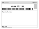 Genuine Bmw Remote Radiator 17-11-8-095-285 New. Fixed Price $515.32.