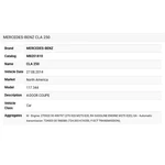 2014 Mercedes-benz CLA250 Coolant Overflow Hose A2465010325. Fixed Price $99.99.