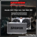 Spawon Aluminum 2ROW Fan Shroud Radiator For Honda Crx Civic 1.5L 1.6L 1988-1991. Fixed Price $234.00.