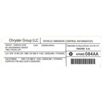 47480084AA Mopar Emission Label Upper For Dodge Charger Chrysler 300 2014. Fixed Price $23.12.